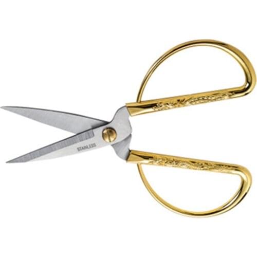 12.6/8.6CM Gold Scissors Stainless Steel Vintage High Quality Sharp Strong Shear Fabric Leather schaar Professional Tailor