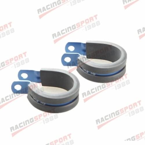 2PCS Aluminum Rubber Cushioned Clamp ID 38.1mm AN20 For Vacuum / Hose Blue