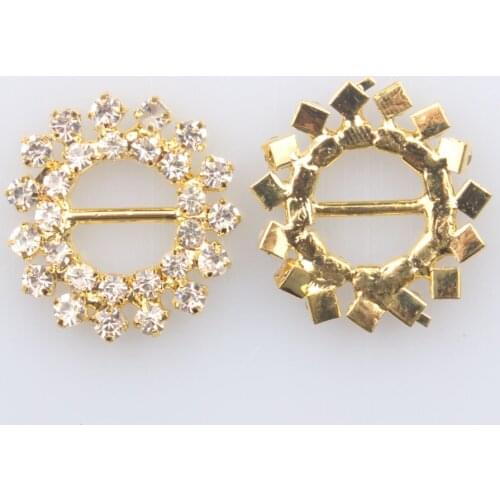 26mm 21mm 1" 4/5" Double size Sun Flower shape Rhinestone Buckle Invitation Ribbon Slider For Wedding Supplies Decoration