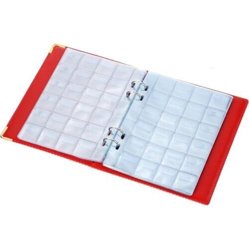 480 Pieces Coins Storage Book Commemorative Coin Collection Album Holders Volume Folder Hold Red
