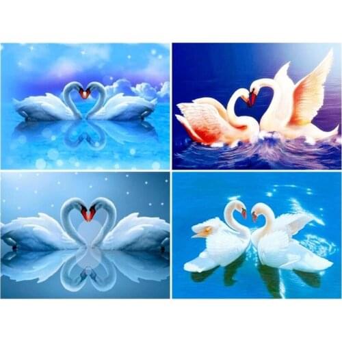 5d Swans Diamond Painting Love Birds Diamand Embroidery Paint Mosaic Rhinestone Picture Wall Stickers Canvas Hobby Diamond Dot
