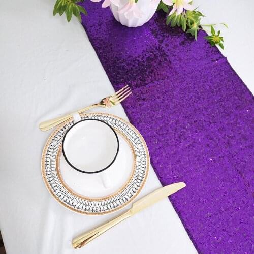 12''*72'' Sparkly Purple Sequinn Table Runner For Party Events Decoration Best Bargin-r