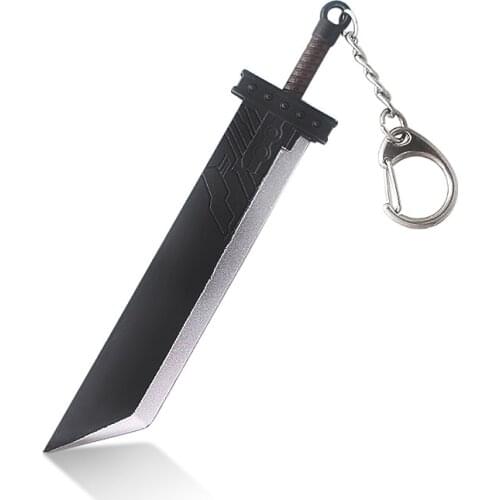 New Game Final Fantasy Keychain Zack Cloud Strife Buster Break Sword Weapon Model Keyring Key Chain For Men Fans Souvenir Gift
