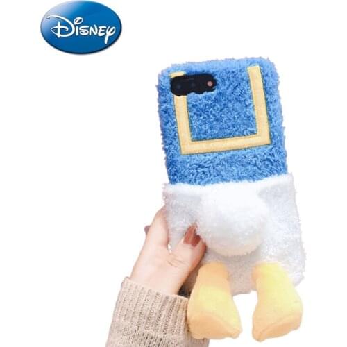 Disney Donald Duck Cartoon Mobile Phone Case Stereoscopic for IPhone11ProMax 7/8plus/X/XR Mobile Phone Women Case Plush Cute New