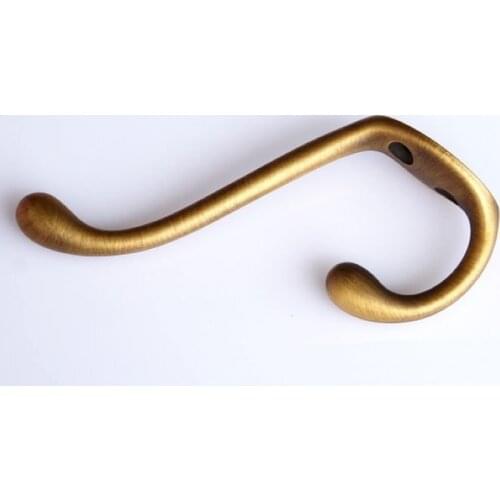 Zinc Alloy Antique Furniture Hardware Clothes Hook Fixed Double Hook