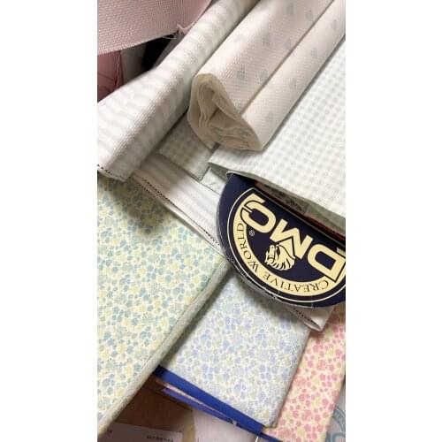 DMC fabric/aida stock 100% cotton 14CT 30*30cm embroidery cross stitch Aida canvas fabric 25colors choose-1