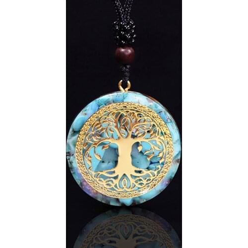 Tree Of Life Orgonite Necklace Energy Crystal Pendant Healing Reiki Chakra Yoga Meditation Orgone Pendant