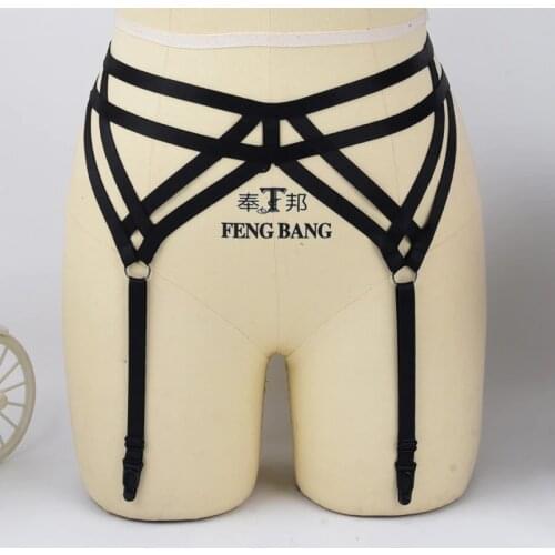 Halloween Harness Garter Belt black Fetish Leg Stockings Belt Elastic Goth Lingerie Cage Suspender Belt Bondage Harness garter