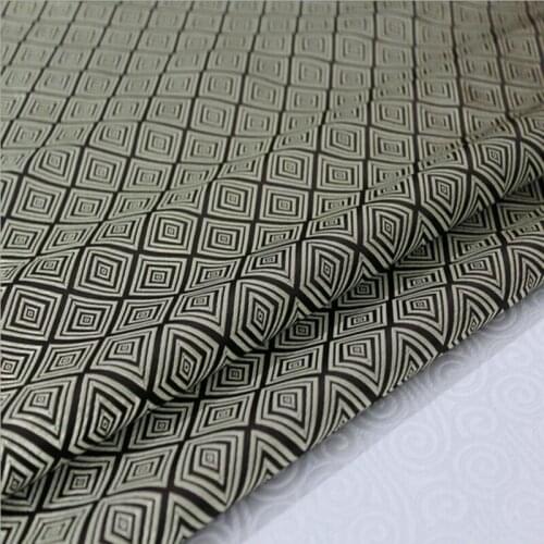 HLQON 75cm width satin yarn dyed brocade grid fabric for patchwork felt tissue dress children cloth coat cosplay bed sheet