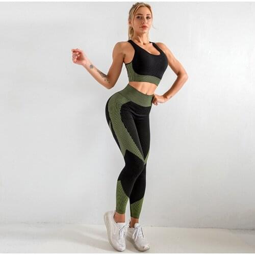Yoga Set Workout Clothes For Women Seamless Fitness Sport Suit Gym Clothing Sportswear Sports Bra Vest And Yoga Pants Tracksuit