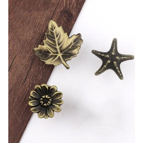 Creative Alloy Antique Bronzed Handles Drawer Knobs Leaf Starfish Butterfly Furniture Handle Door Kitchen Cupboard Cabinet Pulls
