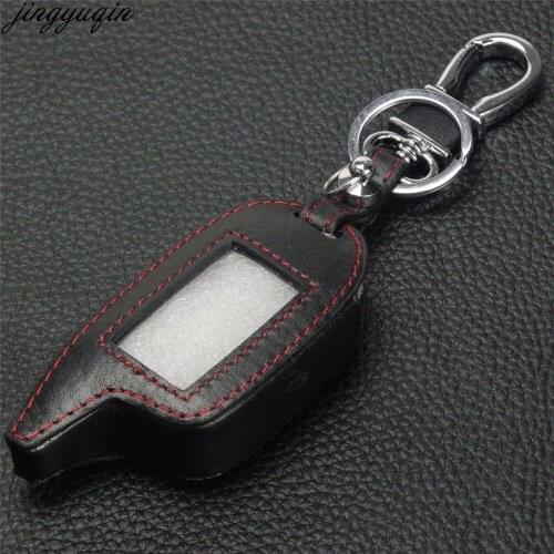 Jingyuqin Magicar 7/8/9 4 Buttons Remote Leather Car Key Cover Case For LCD Cover Two Way Car Alarm System M6/M7/M8/M9
