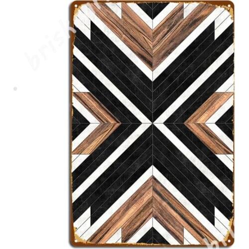 Urban Tribal Pattern No.1 - Concrete And Wood Metal Signs Custom Wall Mural Plaques Bar Cave Tin sign Posters