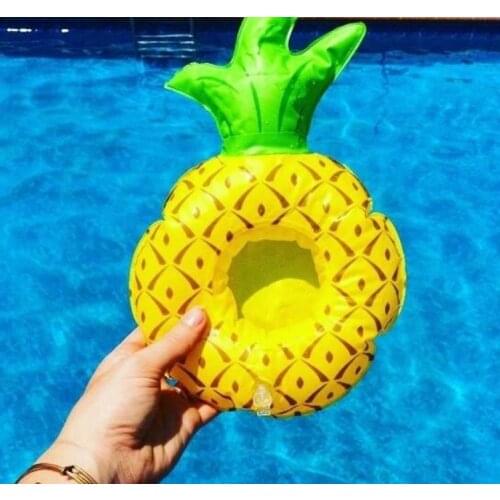 Mini Floating Cup Holder Pool Swimming Water Toys Party Beverage Boats Baby Pool Toys Inflatable Pineapple Fruits Drink Holder