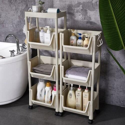Mobile Trolleys Storage Rack Vegetable Food Multi Layer Basket Storage Racks Floor Organizer Kuchnia Kitchen Accessories DF50SN