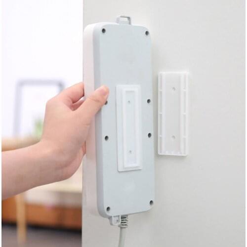 Power Strip Holder, Socket Organizers Wall Mounted Remote Control Fixator, Punching Free Self Adhesive Sticker Tool Rack