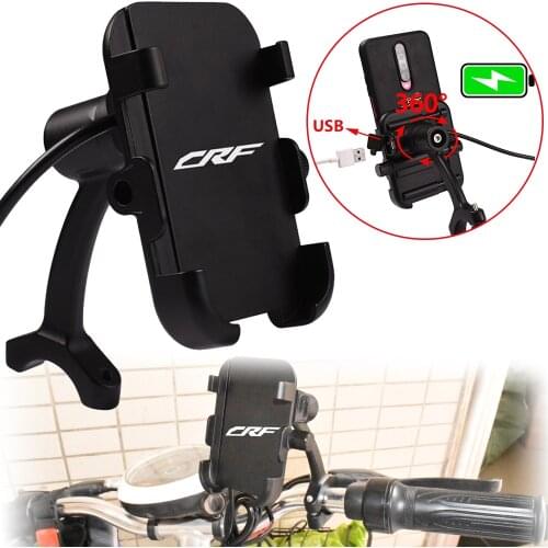 Motorcycle Phone Handlebar Mount Holder with USB Fit Any Smartphone For Honda CRF450R CRF250R CRF150 CRF1000L CRF125 CRF450RX