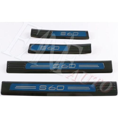 Stainless Steel Inner Outer Door Sill Scuff Plate Guard Sills Protector Trim For Volvo S60 2019 2020