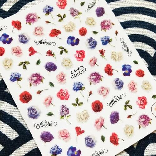 CA SERIES pink red rose CA-462 3d nail art stickers decal template diy nail tool decorations