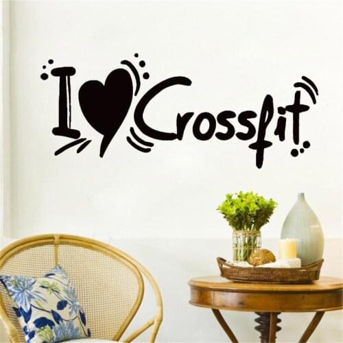 I Love Crossfit Wall Stickers Motivation Workout Fitness Sport Gym Vinyl Art Murals Living Room Home Decor Bedroom Wall Decals