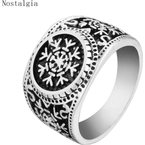 Nostalgia Helm Of Awe Aegishjalmur Viking Ring Male Womens Jewellery Scandinavian Norse Slavic Promise Rings For Couples