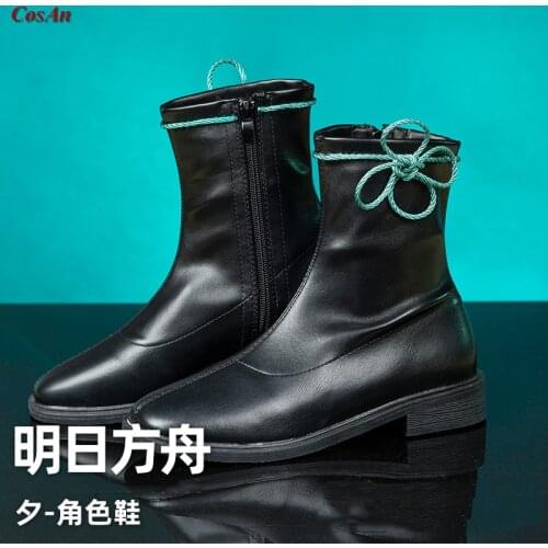 New Arrival Hot Game Arknights Dusk Battle Boots Cosplay The High Quality Universal Black Shoes Unisex Role Play Used 36-39 Size