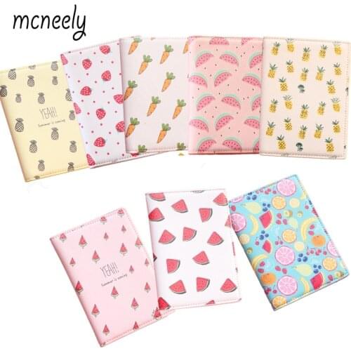 Various Fruit Travel Passport Cover 14*10CM PU Leather Passport holder Credit Card Holder,Card Bag,Business Porte Carte Simple
