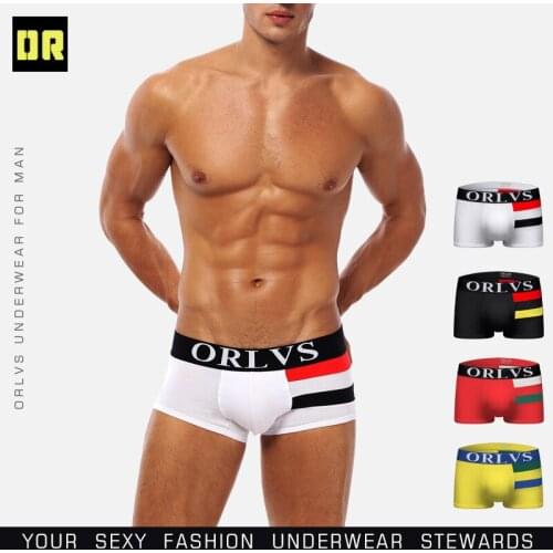 ORLVS new underwear cotton mens comfortable breathable hip boxers mens factory supply OR06