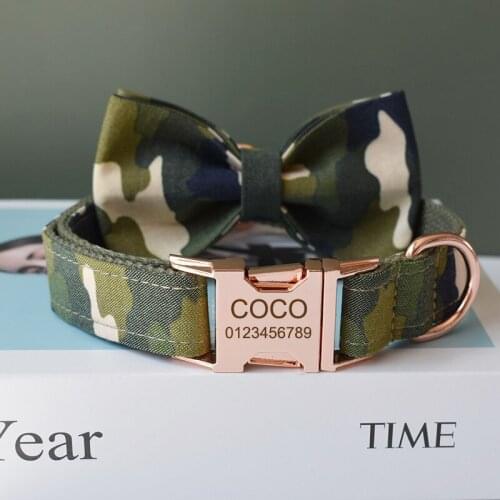 Dog Collar with Buckle Adjustable Safety Nylon Collars for Small Medium Large Army Green Camouflage For Male Pets Four Size