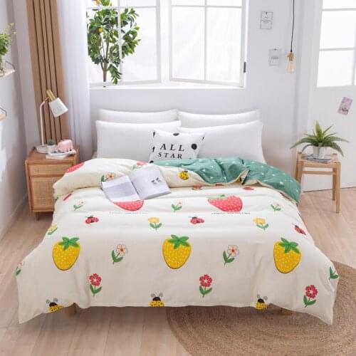 New Cartoon Strawberry Printed Duvet Cover 2020 Spring Style Quilt Cover Comforter Cover 160*210cm/180*220cm/200*230cm/220*240cm