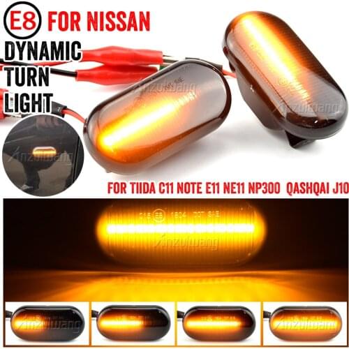 Sequential Dynamic LED Side Marker Turn Signal Light For Nissan Tiida C11 Note E11 NE11 Armada Versa Navara D40 Qashqai J10