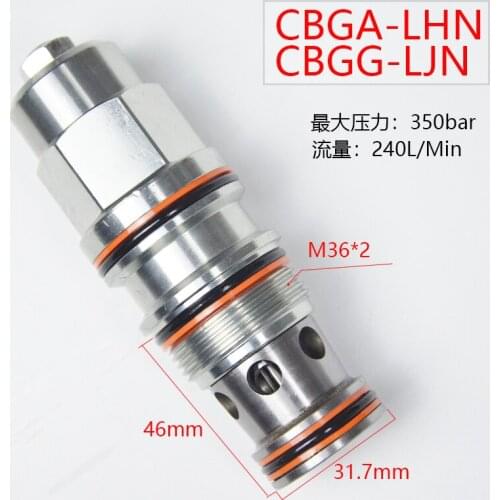 SUN Type Counterbalance Valve Threaded Cartridge Counterbalance Valve CBGA-LHN CBGG-LJN 240L