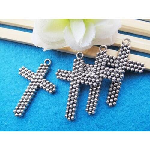 20pcs 29.89mmx50.67mm Heavy Antique Silver tone Filigree Straight Cross Pendant Charm/Finding, DIY Accessory Jewelry Making