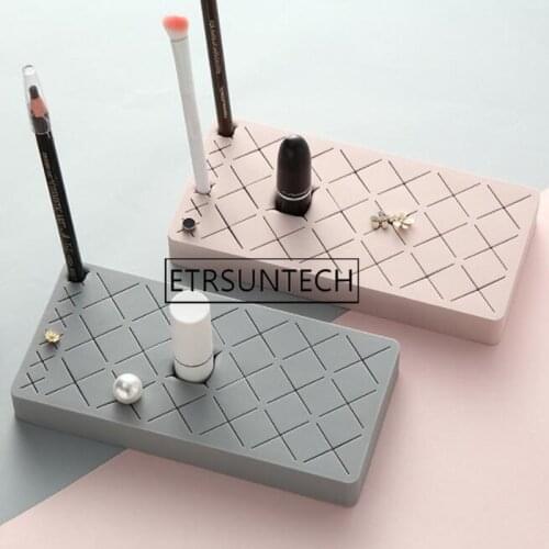 50pcs Silicone Storgae Box Lipstick Case Eyebrow Pencil Display Rack Makeup Brush Storage Holder Cosmetics Tray