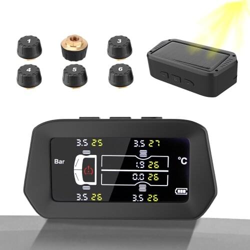 Car TPMS Tyre Pressure Monitoring System Freight Car Security Alarm Systems 6 Tires Digital LCD Display Light Truck