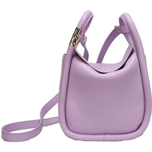 Shoulder Handbags Lady Fashion Totes Solid Color Pu Leather Bucket Bags for Women 2021 Summer Simple Lady Crossbody