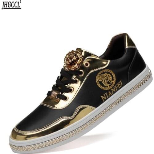 Gold silk embroidery mad man small The lion white shoes, masculine men casual shoes smoking youth soft shoes high quality P4