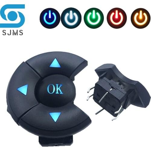 1set A14 cap 5 way direction Combination switch with Arrow OK button 12*12*7.3mm DIP with light Micro Tactile Button switch