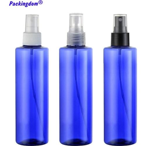 10pcs Perfume Spray Bottles Blue Empty Plastic Sprayer Black White Nozzle Toner Water Mist Atomiser Cosmetic Pump Tube 250ml