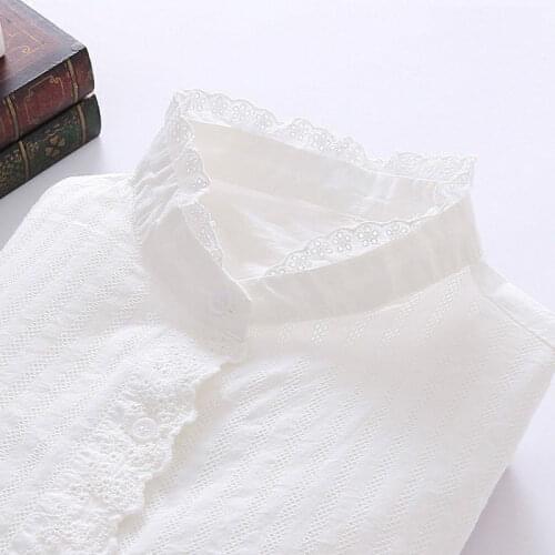 2021 Autumn New Womens Casual Cotton Stand Collar Solid Color Shirt Female Loose Long Sleeve Blouses Lady Office Work Tops Q579