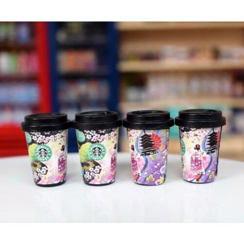 4PCS Cute Japanese Style 1/6 Coffee Cup Model Miniature Drinks Play Doll Food Accessories Toy