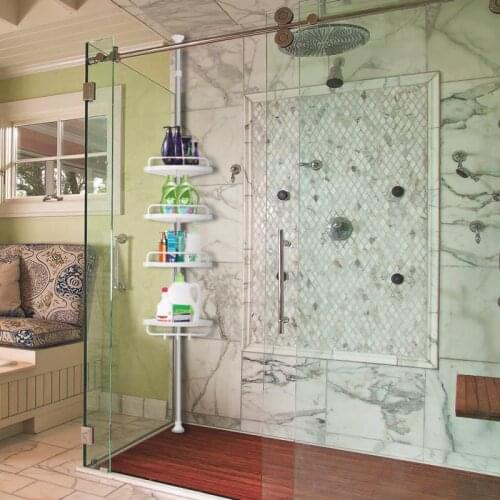 4-layer Punch-Free Wall Corner Bathroom Accessories Shelves Triangle Shelf Shower Shelf Holder Storage Rack Organizer Basket HWC