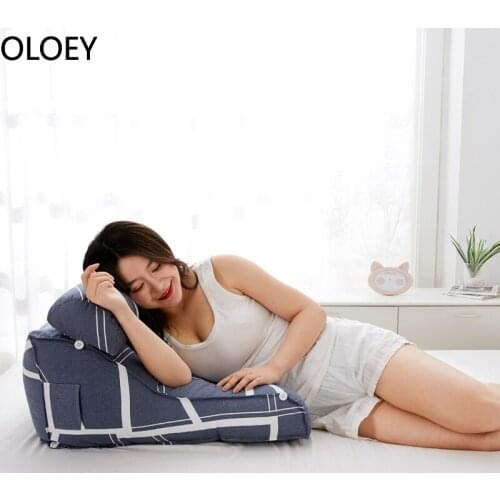 Large Head Pillow Triangle Cushion Back Sofa Office Chair Cushion Backrest Pillow for Bed Waist and Neck Almohadas Personalizada