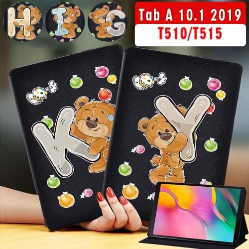 Tablet Case for Samsung Galaxy Tab A 10.1 inch 2019 T510/T515 Flip Leather Stand Cover + Free Stylus