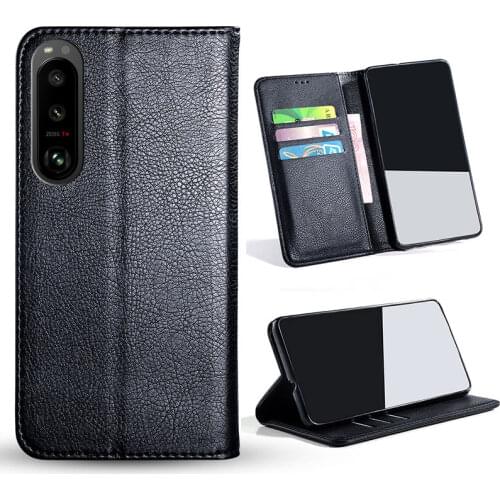 Phone Case For Sony Xperia 5 III Coque Bussiness Pu Leather Funda No Magnet Card Slot Flip Cover For Sony Xperia 5 III Case