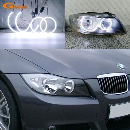 For BMW 3 Series E90 E91 Pre LCI 2005 2006 2007 2008 headlight Excellent Ultra bright COB led angel eyes halo rings Car styling
