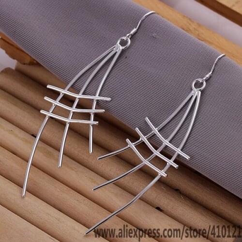 E177 Hot Sale High Quality Silver Clolor Jewelry,Wholesale Sterling Jewelry Elegant Charms Fashion Fan-shaped Earrings /dkjambqa