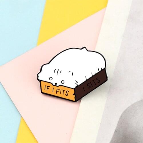 Cute Kitten Enamel Pins Fun Animal Box Cat Badge Custom Brooches Denim Shirt Bag Lapel Pin Cartoon Jewelry Gift for Kids Friends