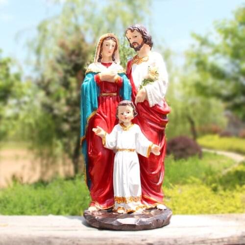 Holy Family Figure Jesus Mary Joseph Catholic Religious Figurine Tabletop or Desk Display, Decorative, Collection Gifts