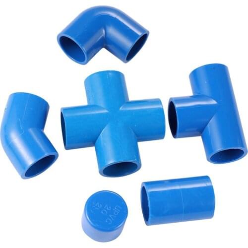 ID 32mm Equal Port Tee Cross Straight Elbow PVC Connector Irrigation Tube Hydroponic Frame Coupling Water Tank Pipe Adapter 2pc